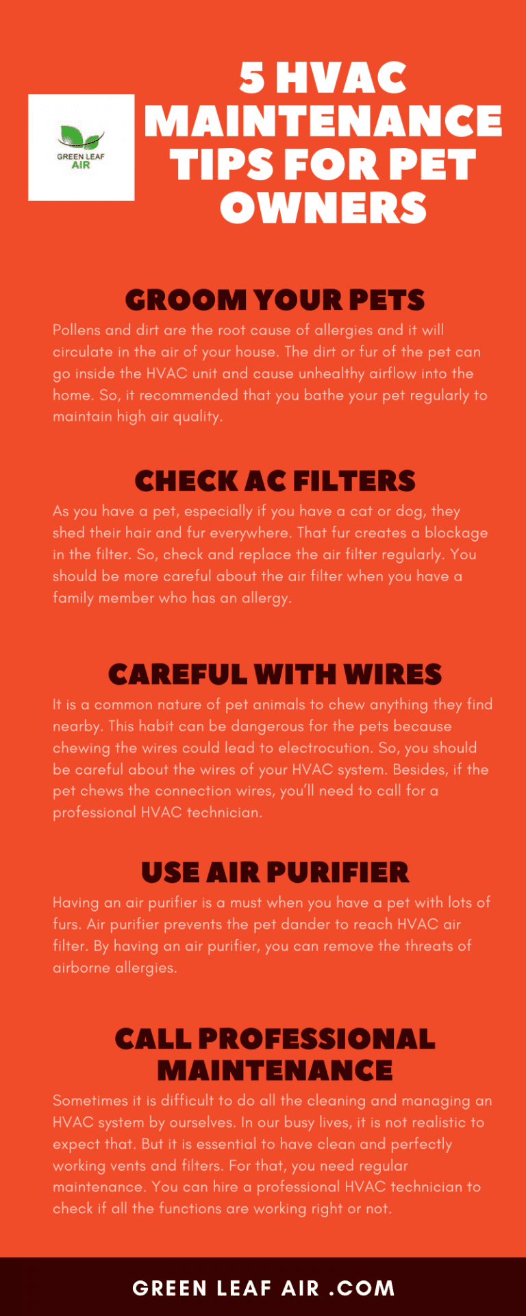 5 HVAC Maintenance Tips for Pet Owners [Infographic] Green Leaf Air