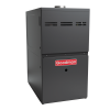 Goodman gas furnace unit isolated on a light gray background.