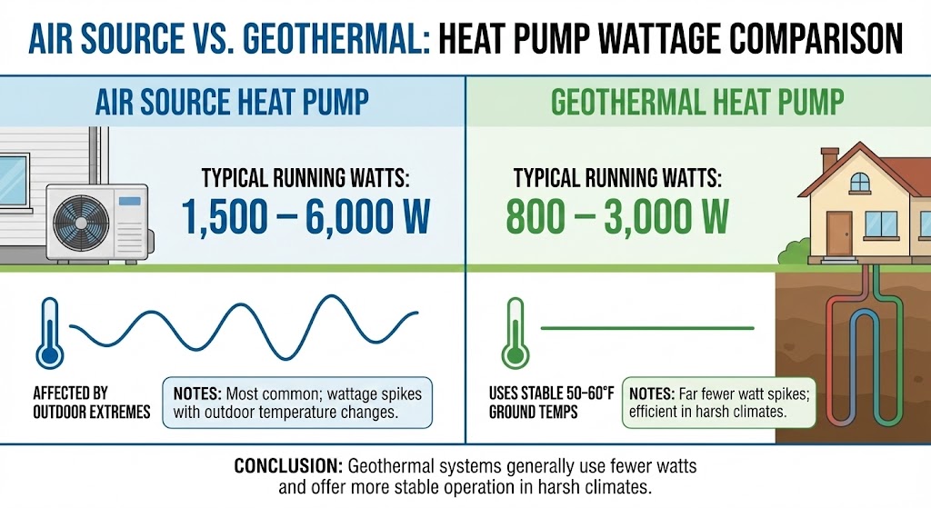 Air Source vs. Geothermal Which Heat Pump Uses Fewer Watts